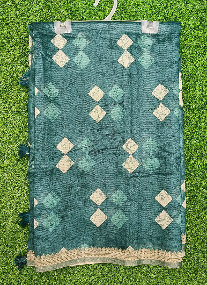 Beautiful Digital Print Chanderi Saree