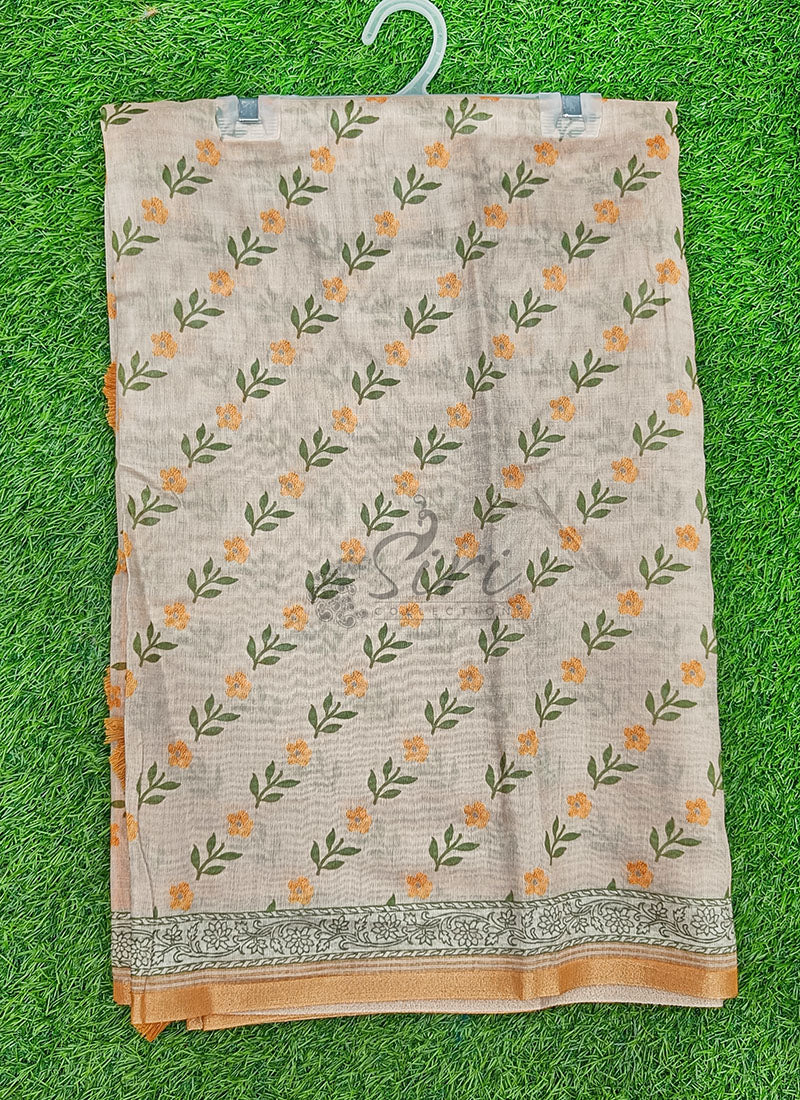 Beautiful Digital Print Chanderi Saree