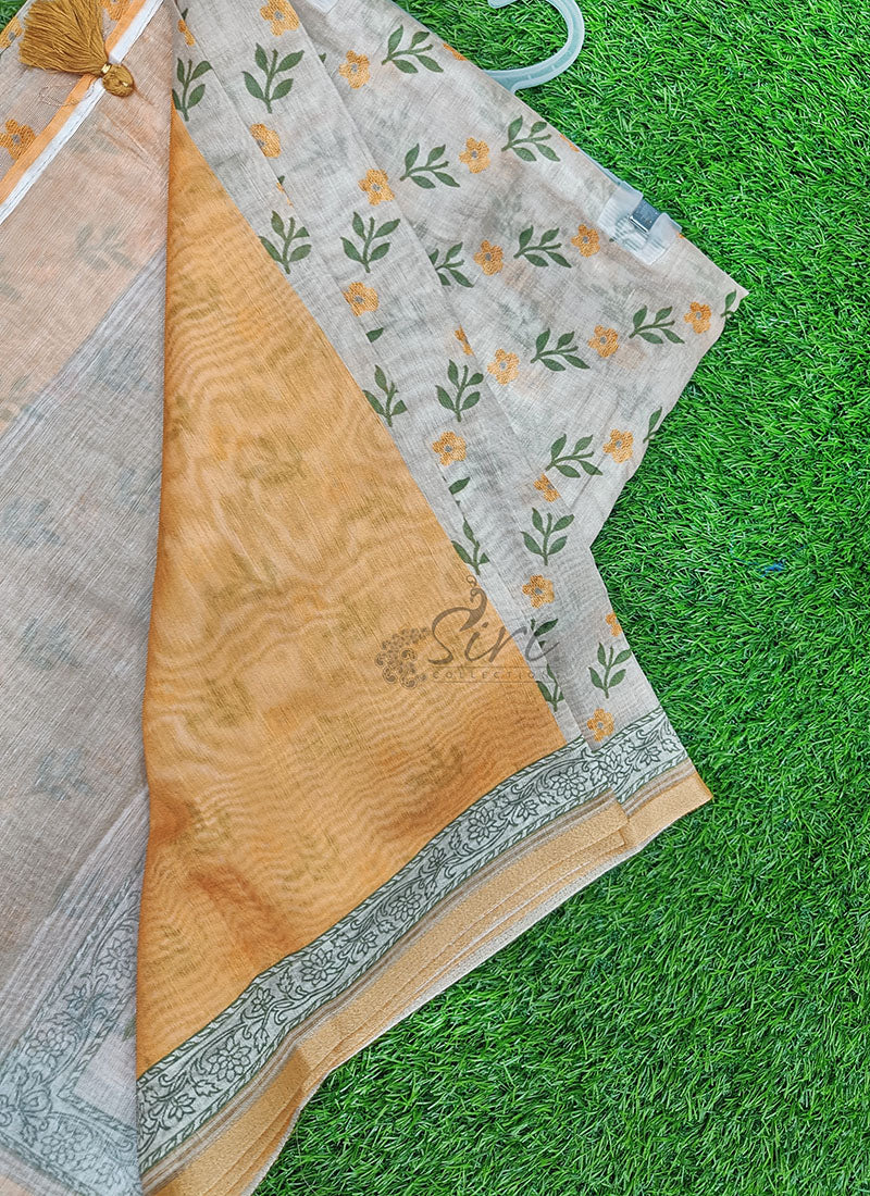 Beautiful Digital Print Chanderi Saree