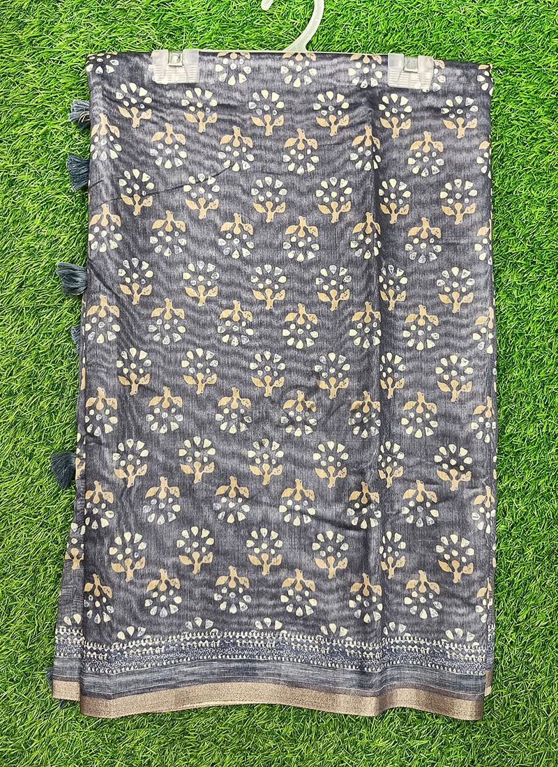 Beautiful Digital Print Chanderi Saree