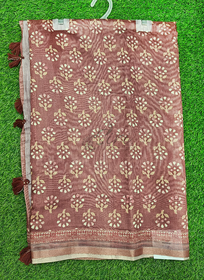 Beautiful Digital Print Chanderi Saree