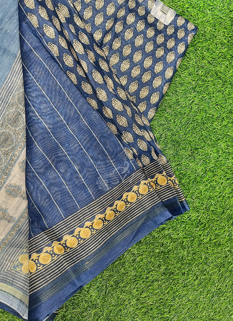 Beautiful Digital Print Chanderi Saree