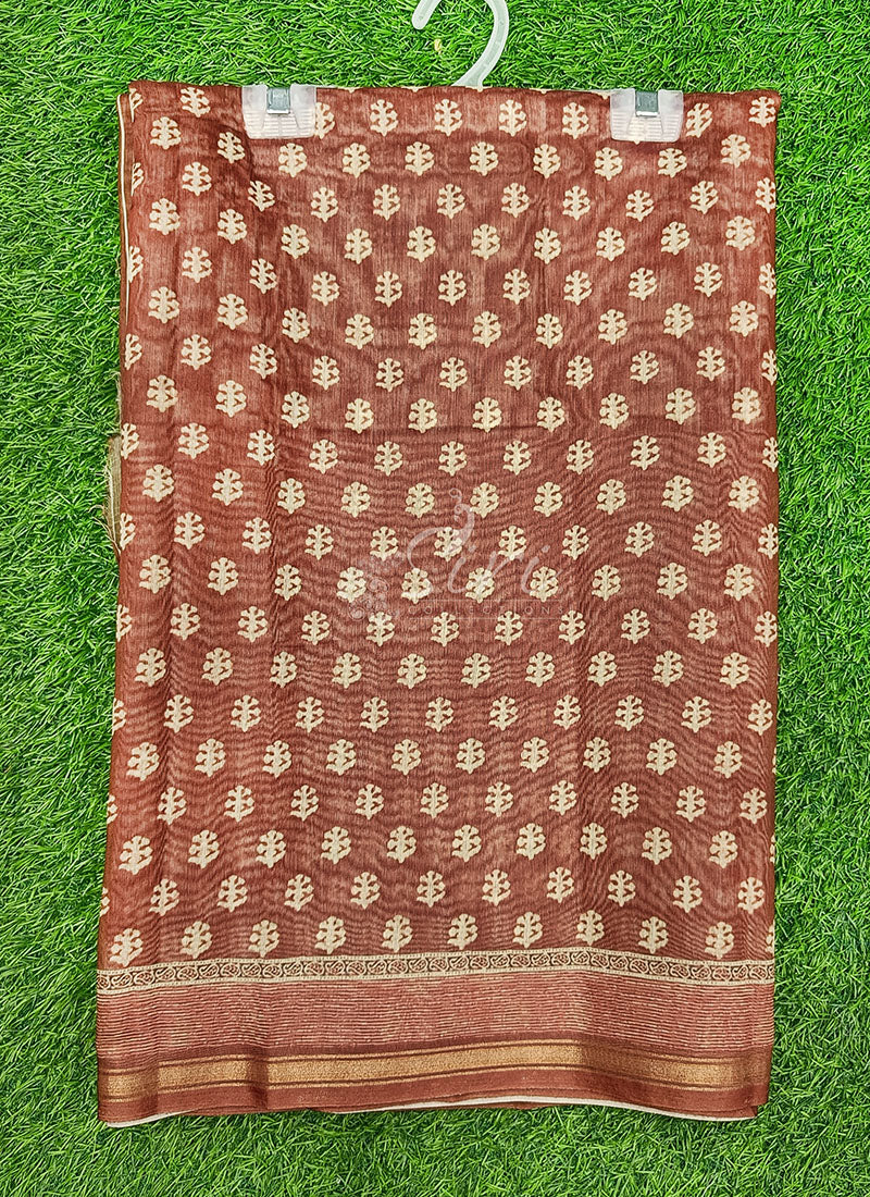 Beautiful Digital Print Chanderi Saree