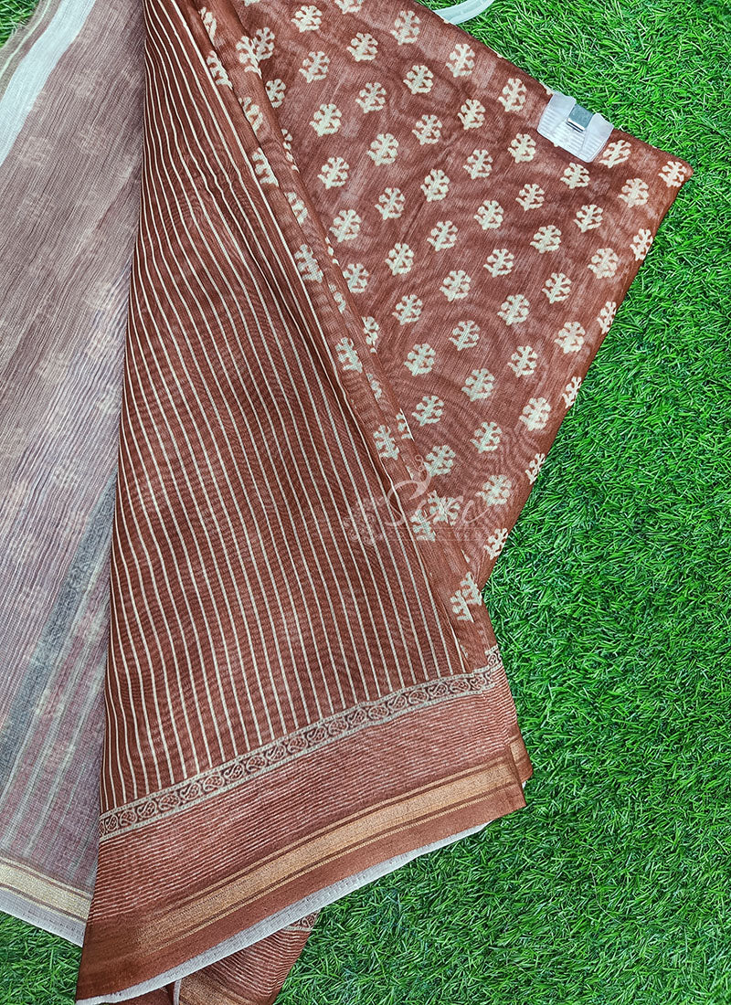 Beautiful Digital Print Chanderi Saree