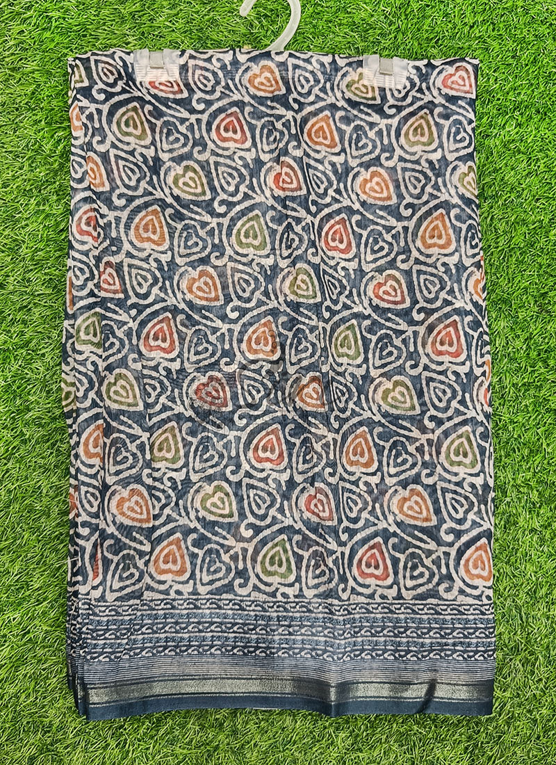 Beautiful Digital Print Chanderi Saree