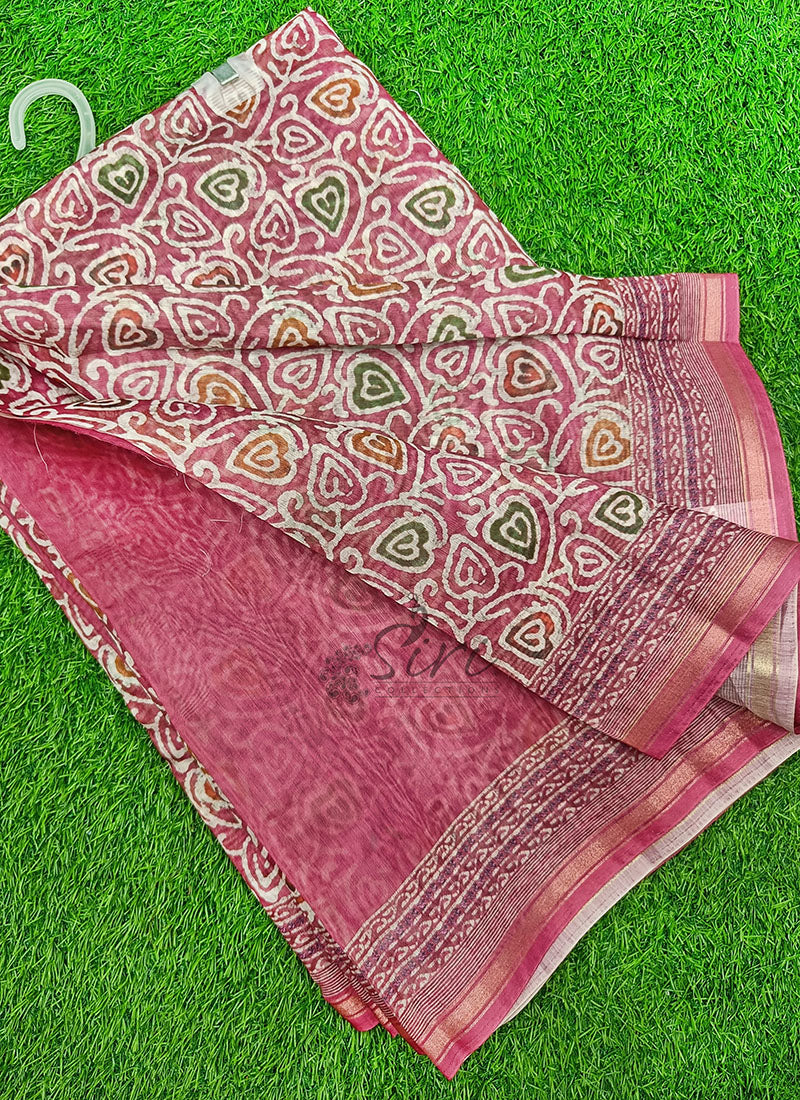 Beautiful Digital Print Chanderi Saree