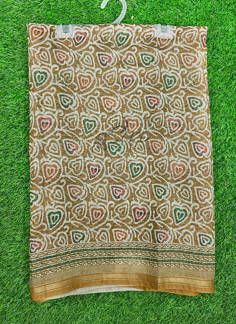 Beautiful Digital Print Chanderi Saree