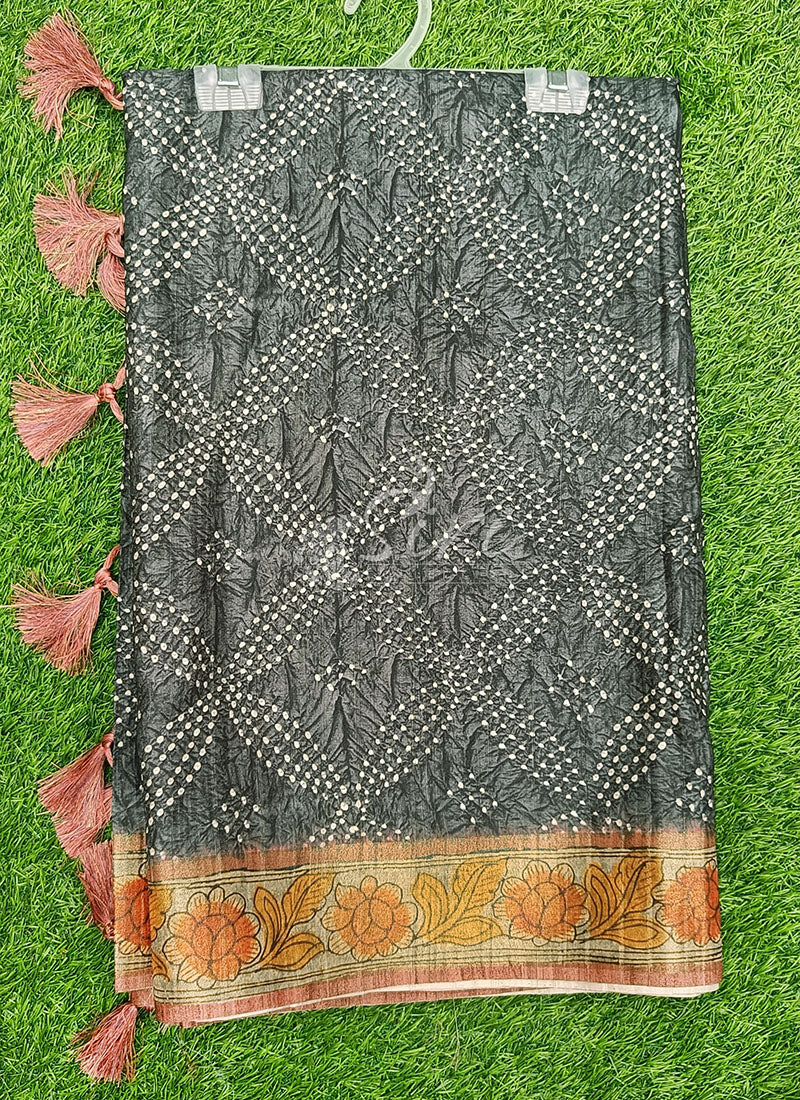 Beautiful Digital Print Tussar Saree