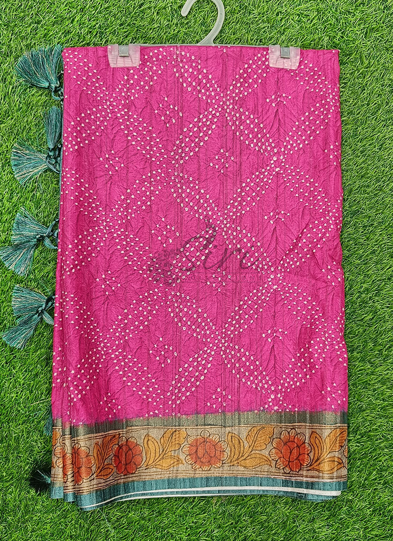Beautiful Digital Print Tussar Saree