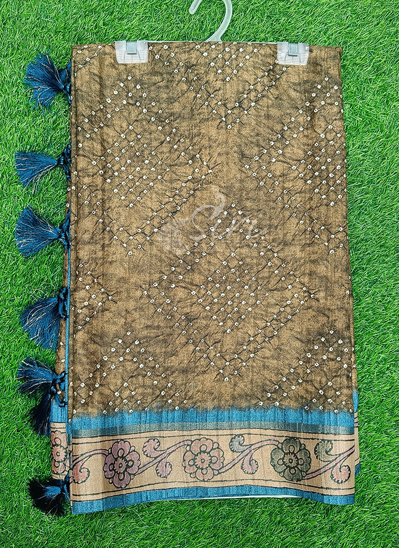 Beautiful Digital Print Tussar Saree