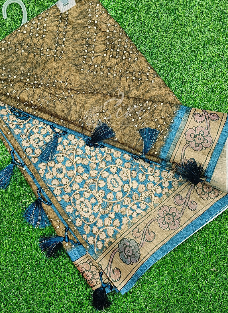 Beautiful Digital Print Tussar Saree