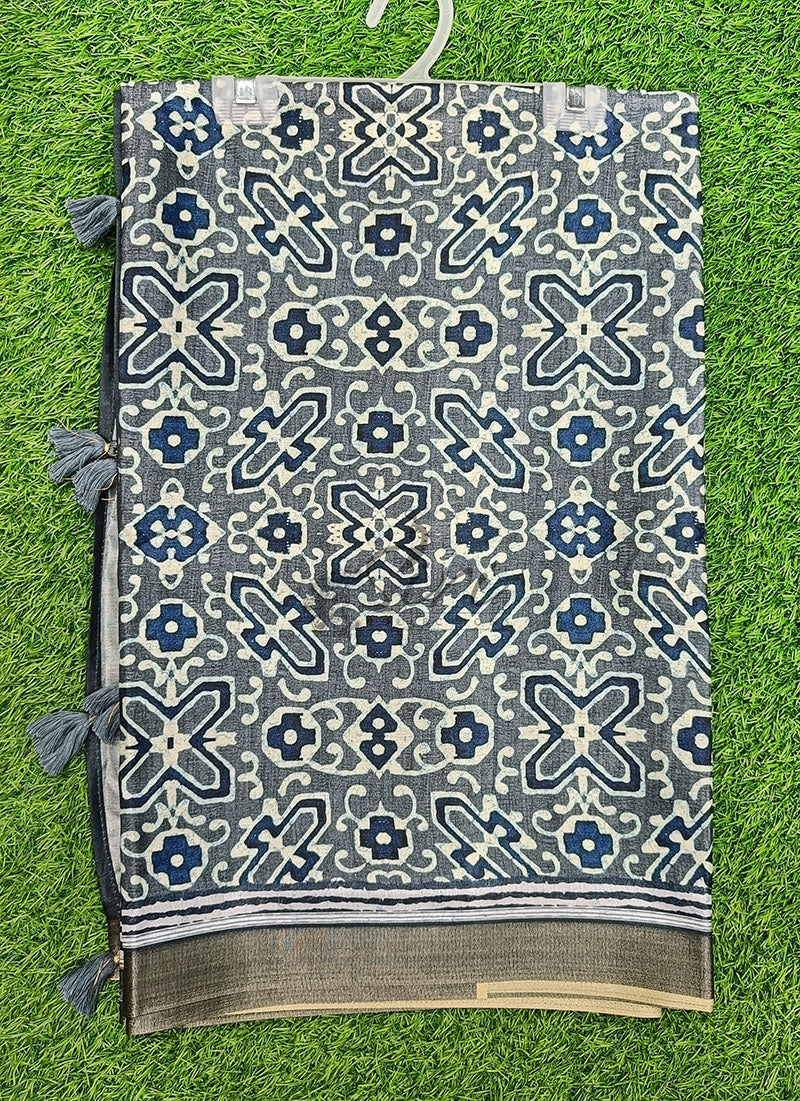 Beautiful Digital Print Tussar Saree