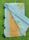 Beautiful Digital Print Soft Linen Saree