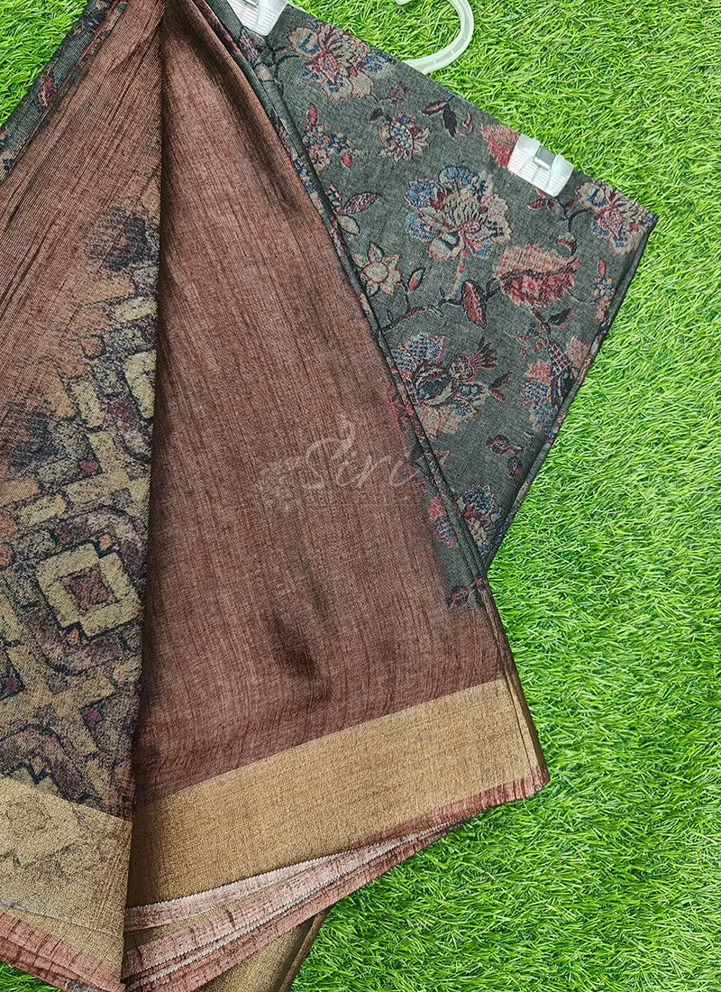 Latest Fancy Jute Cotton Saree