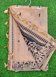 Latest Fancy Cotton Saree in Warli Design Borders