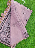 Latest Fancy Cotton Saree in Warli Design Borders