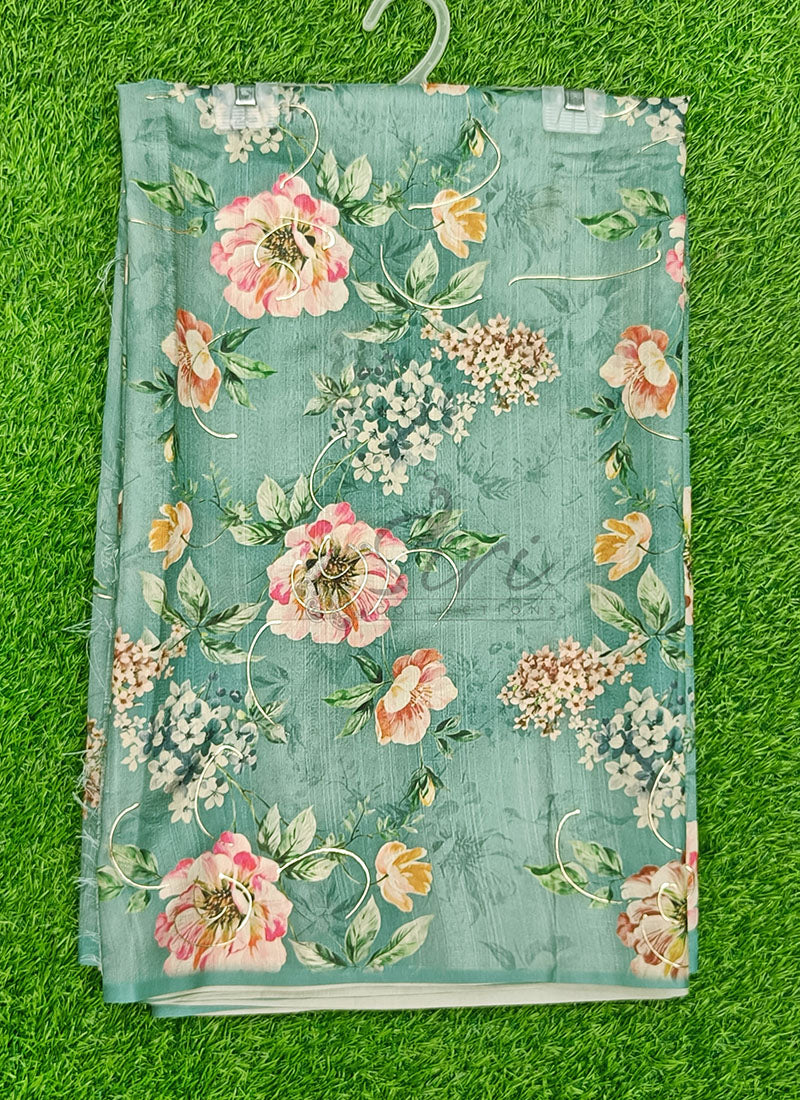 Lovely Digital Print Soft Tussar Saree