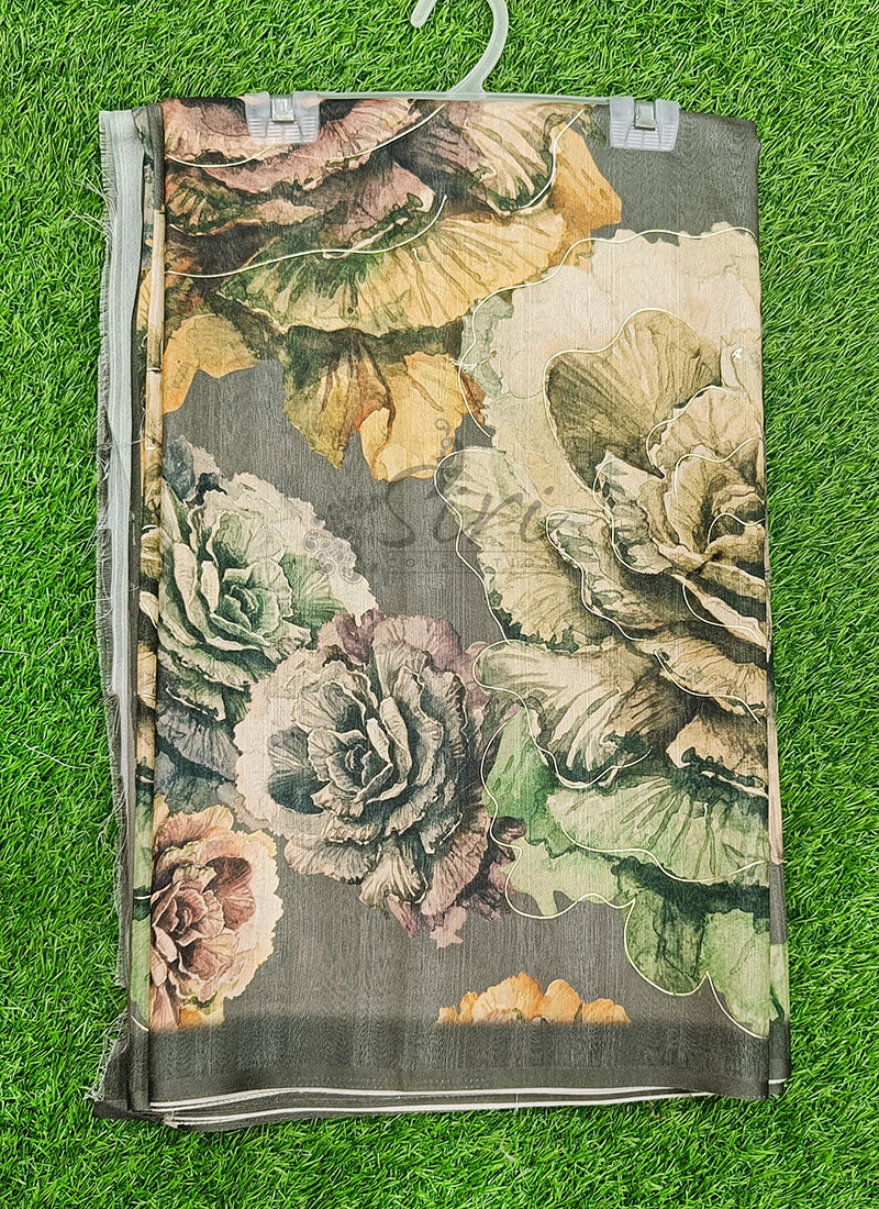 Lovely Digital Print Soft Tussar Saree