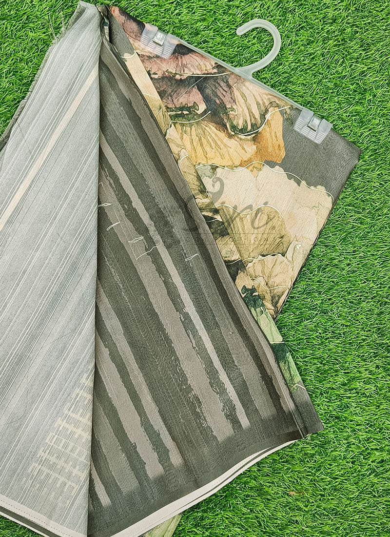 Lovely Digital Print Soft Tussar Saree