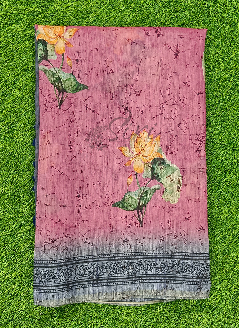 Lovely Digital Print Chanderi Saree