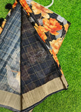 Lovely Digital Print Soft Raw Silk Saree