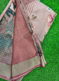 Lovely Digital Print Soft Raw Silk Saree