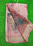 Lovely Digital Print Soft Raw Silk Saree