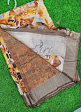 Lovely Digital Print Soft Raw Silk Saree