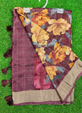 Lovely Digital Print Soft Raw Silk Saree