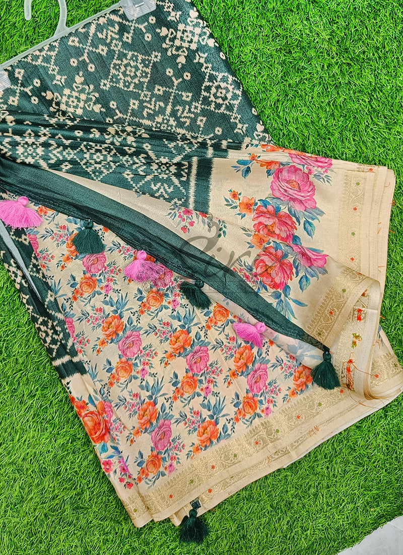 Lovely Digital Print Soft Silk Saree