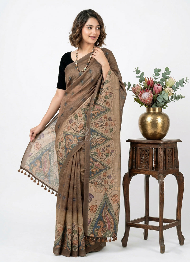 Lovely Digital Print Chanderi Saree
