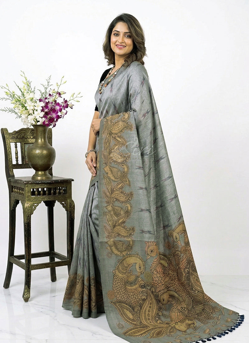 Lovely Digital Print Chanderi Saree
