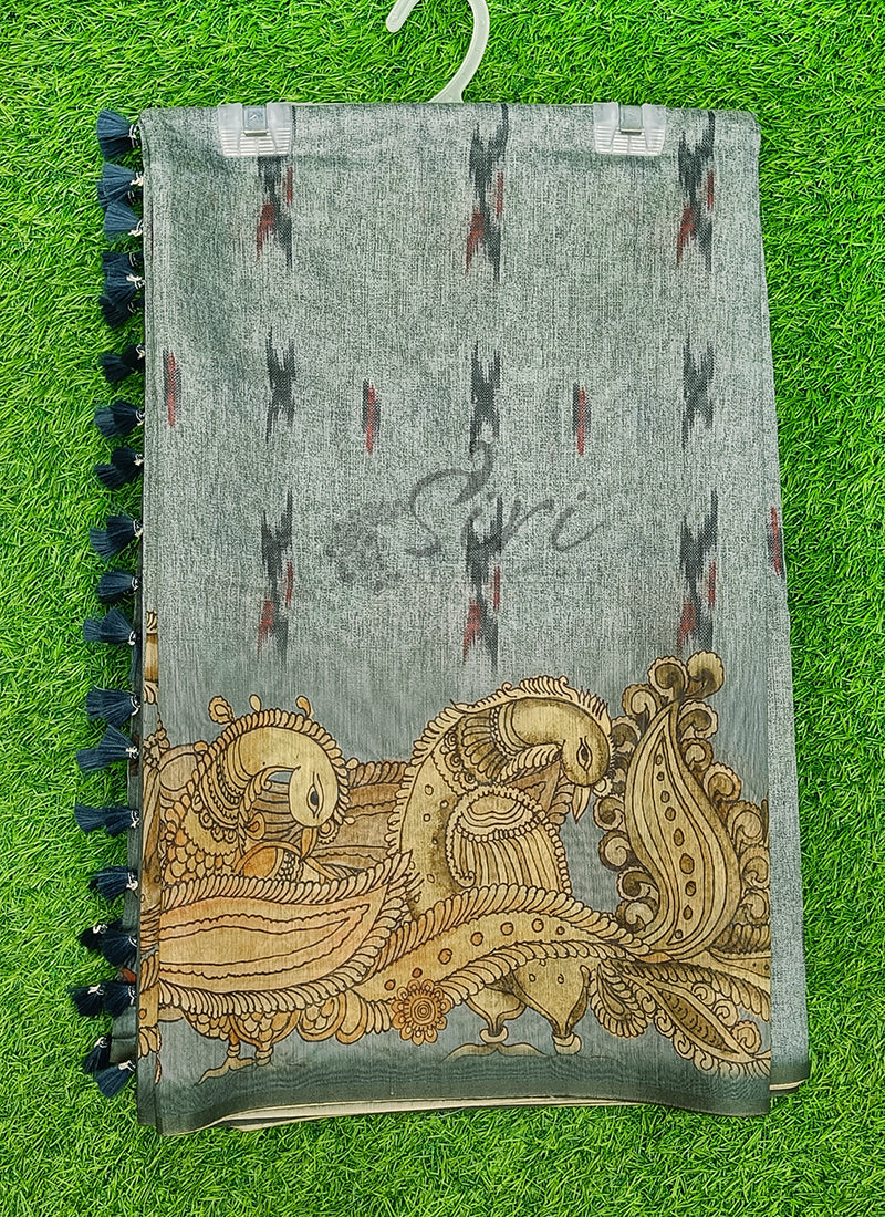 Lovely Digital Print Chanderi Saree