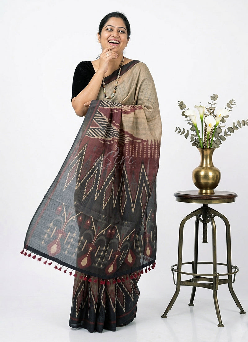 Lovely Digital Print Chanderi Saree