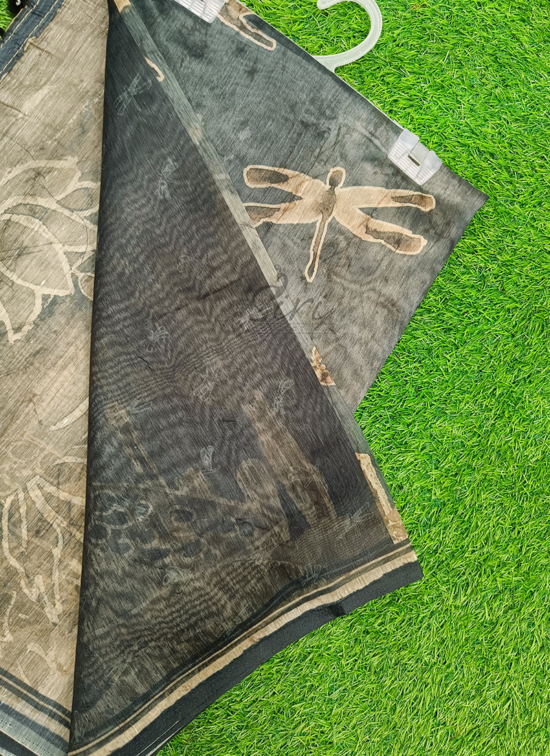 Lovely Digital Print Chanderi Saree