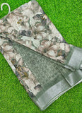 Lovely Digital Print Linen Saree