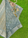 Lovely Digital Print Linen Saree