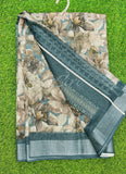 Lovely Digital Print Linen Saree