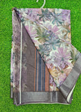 Lovely Digital Print Linen Saree