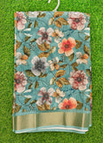 Lovely Digital Print Linen Jute Saree