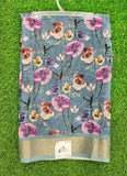 Lovely Digital Print Linen Jute Saree