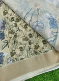 Lovely Digital Print Linen Jute Saree