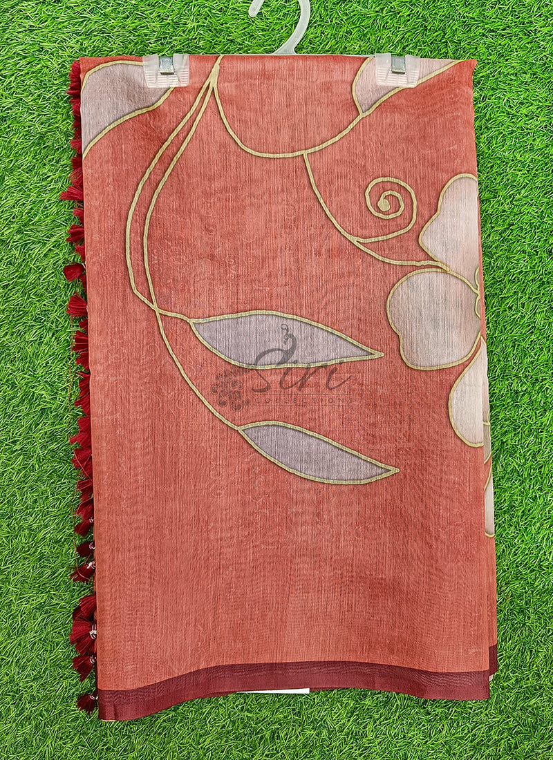 Lovely Digital Print Chanderi Saree