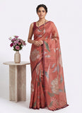 Lovely Digital Print Chanderi Saree