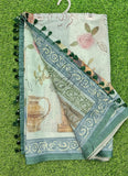 Lovely Digital Print Chanderi Saree