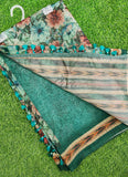 Lovely Digital Print Chanderi Saree