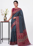 Designer Digital Print Semi Tussar Saree with Blouse