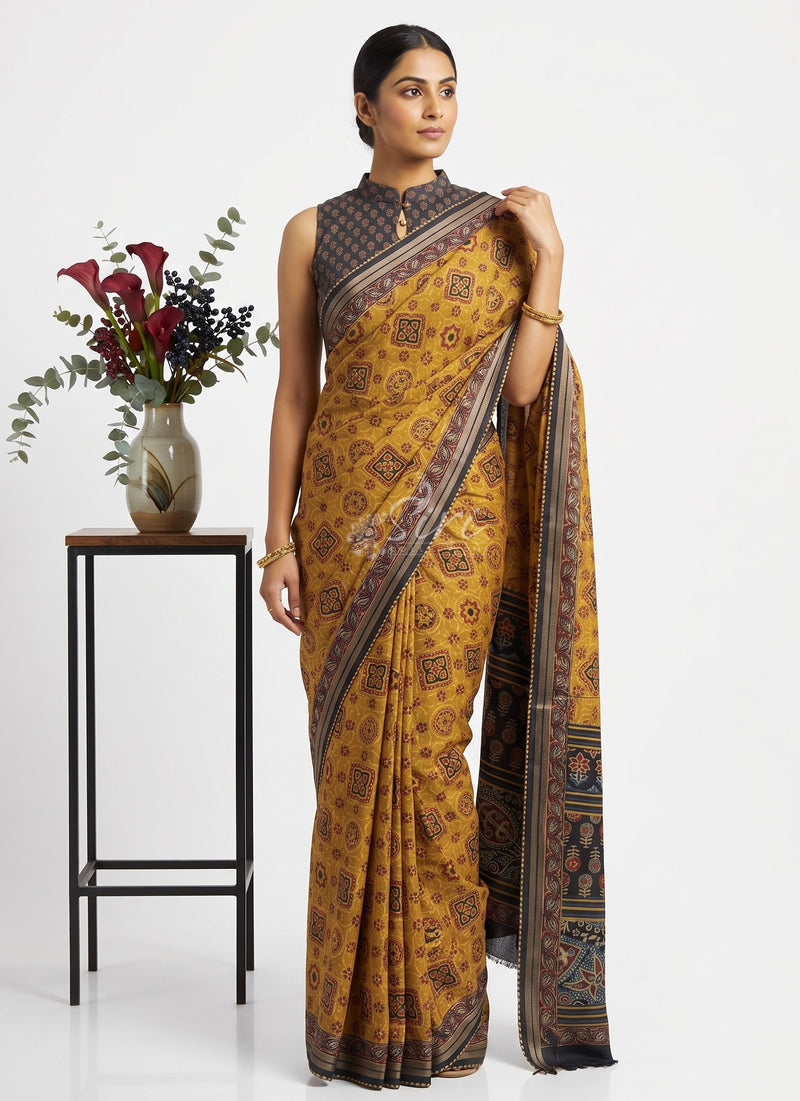Designer Digital Print Semi Tussar Saree with Blouse