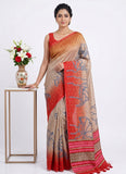 Premium Digital Printed Shaded Bhagalpur Silk Saree with Blouse
