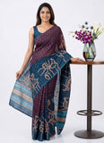 Premium Digital Printed Shaded Bhagalpur Silk Saree with Blouse